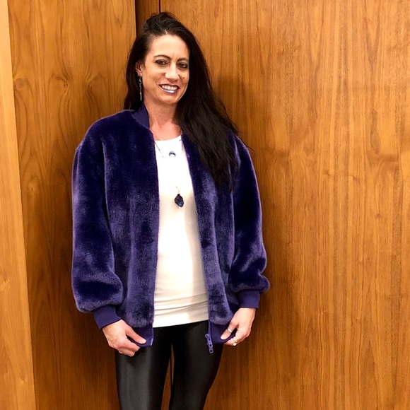 tibi faux fur jacket